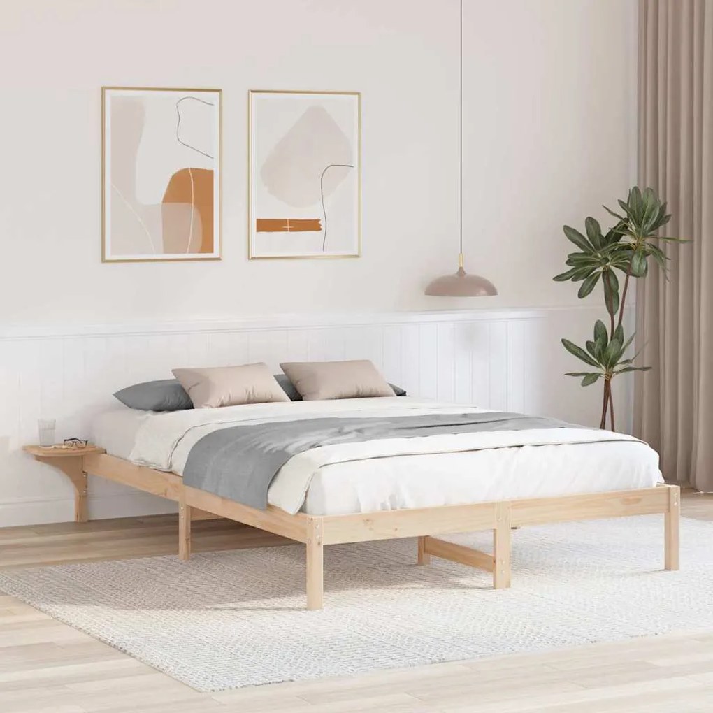 vidaXL Πλαίσιο κρεβατιού με κομοδίνα Καφέ 160 x 200 cm Καφέ