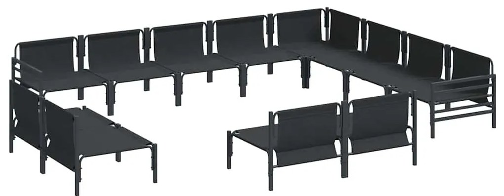 vidaXL Σετ Καναπέ Κήπου 12 pcs Ανθρακί Ατσάλι