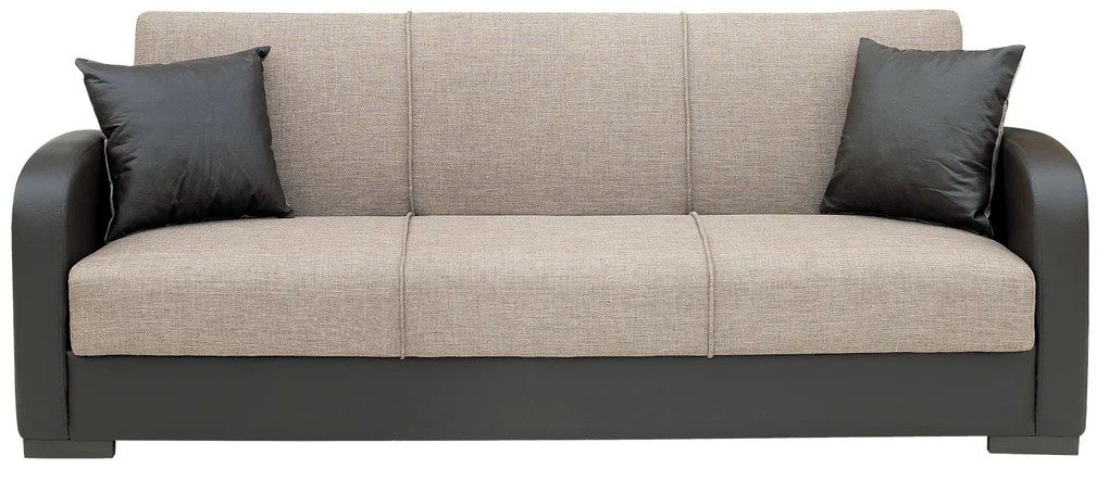 Καναπές Κρεβάτι Τριθέσιος ArteLibre MARTINI Καφέ PU 215x84x84cm