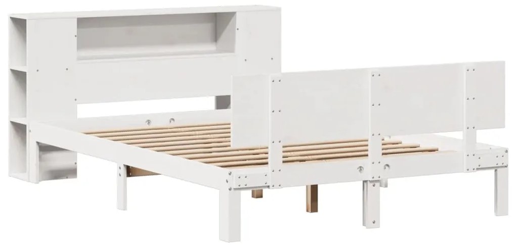 vidaXL Κρεβάτι Βιβλιοθήκη Χωρίς Στρώμα 120x200 εκ Μασίφ Ξύλο Πεύκο