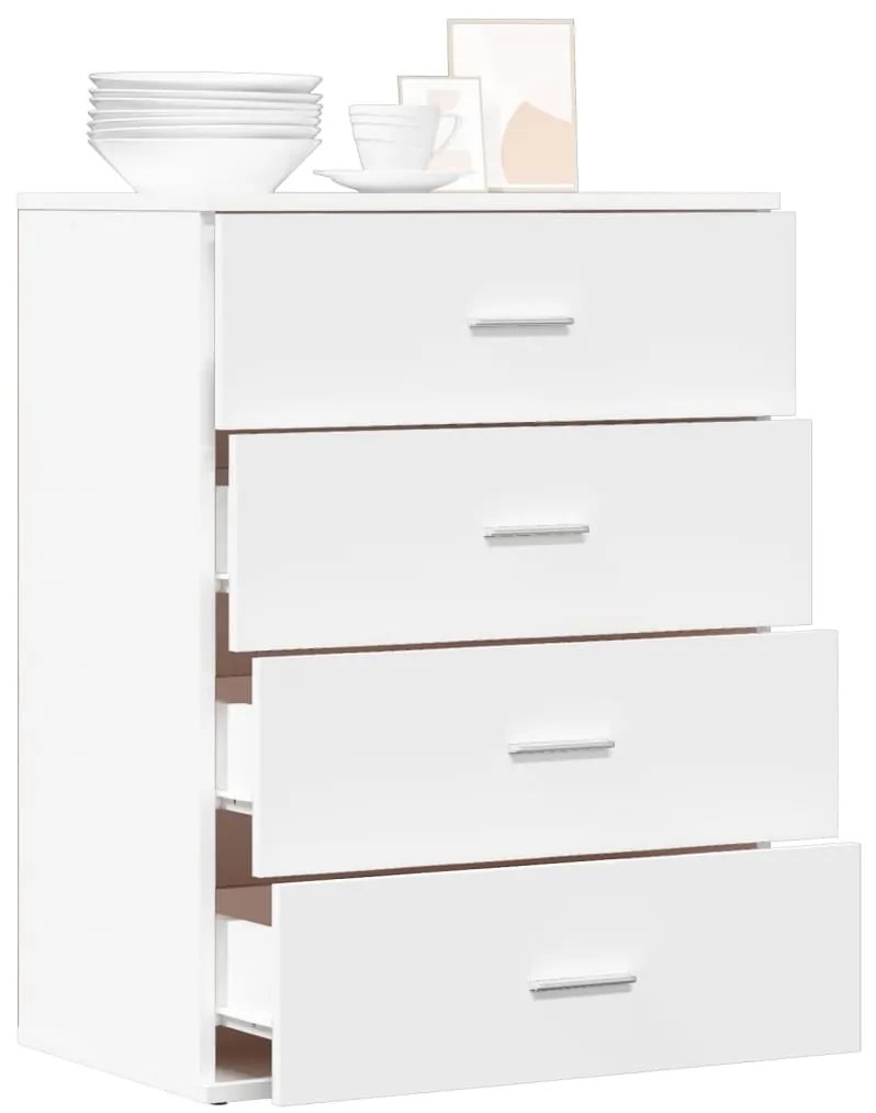 vidaXL Βοηθητικό Ντουλάπι Λευκή 60 x 39 x 80 εκ. Επεξεργασμένο Ξύλο