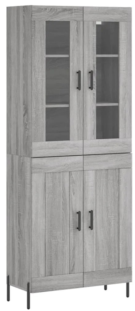 vidaXL Ντουλάπι Γκρι Sonoma 69,5 x 34 x 180 εκ. Επεξεργασμένο Ξύλο
