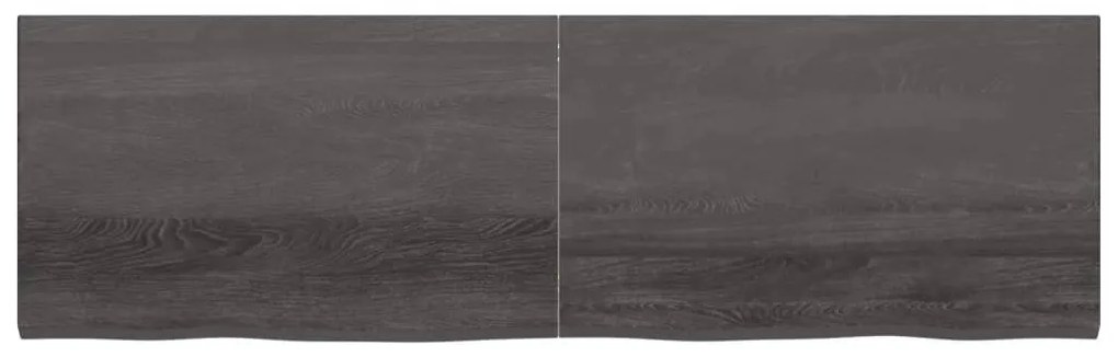 vidaXL Ράφι Τοίχου Σκούρο Καφέ 200x60x(2-4) εκ. Επεξ. Μασίφ Ξύλο Δρυός