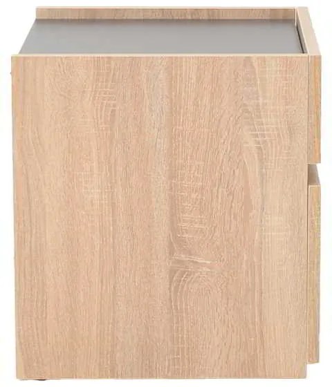 Κομοδίνο Comcie pakoworld σε φυσικό με γκρι απόχρωση 50x42x45.5εκ