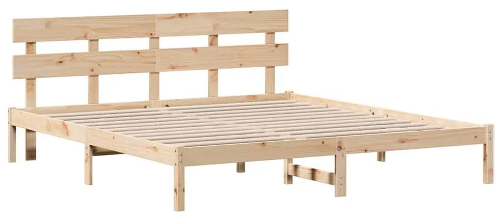 vidaXL Σκελετός Κρεβατιού Καφέ 180 x 200 cm Μασίφ ξύλο πεύκου