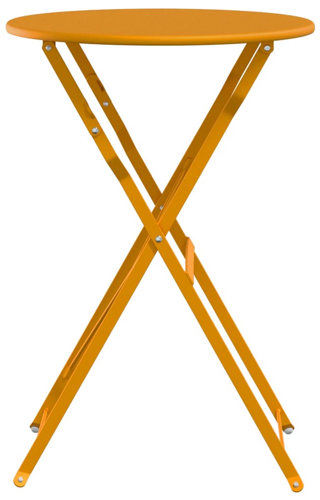 vidaXL Τραπέζι Bistro Πτυσσόμενο Μουσταρδί Ø50x71 εκ. Κατασκευασμένο από Ατσάλι με επιστρώσεις σκόνης