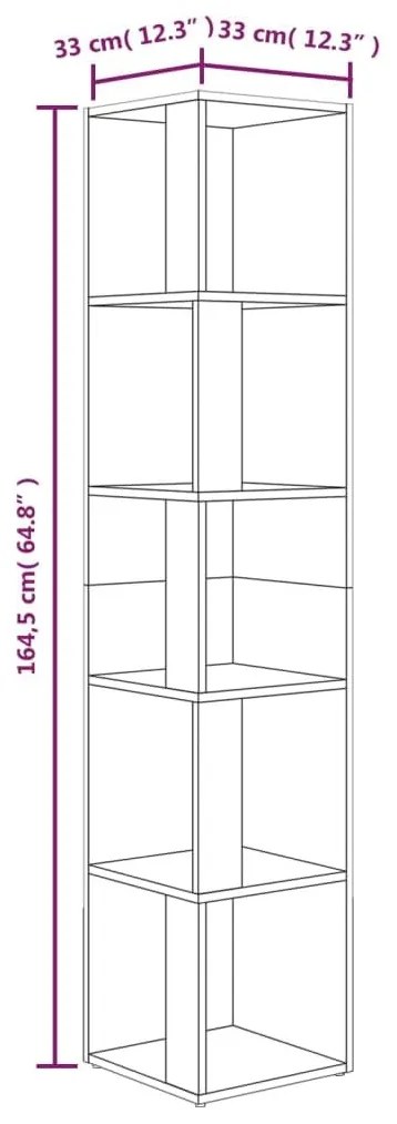 Γωνιακό Έπιπλο Γκρι Sonoma 33x33x164,5 εκ. από Επεξεργ. Ξύλο - Γκρι