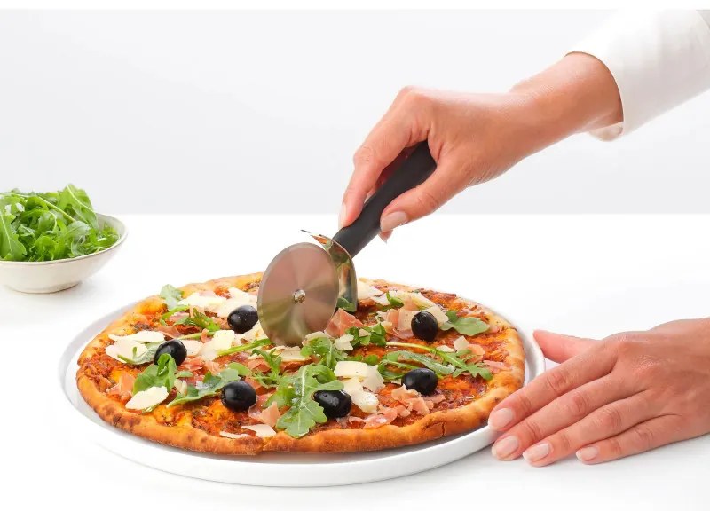 Brabantia Tasty+ 1008888 Μαχαίρι πίτσας, Κρεμάστρα, Δακτύλιος ανάρτησης, Σκληρυμένο ατσάλι, Σκούρο γκρι