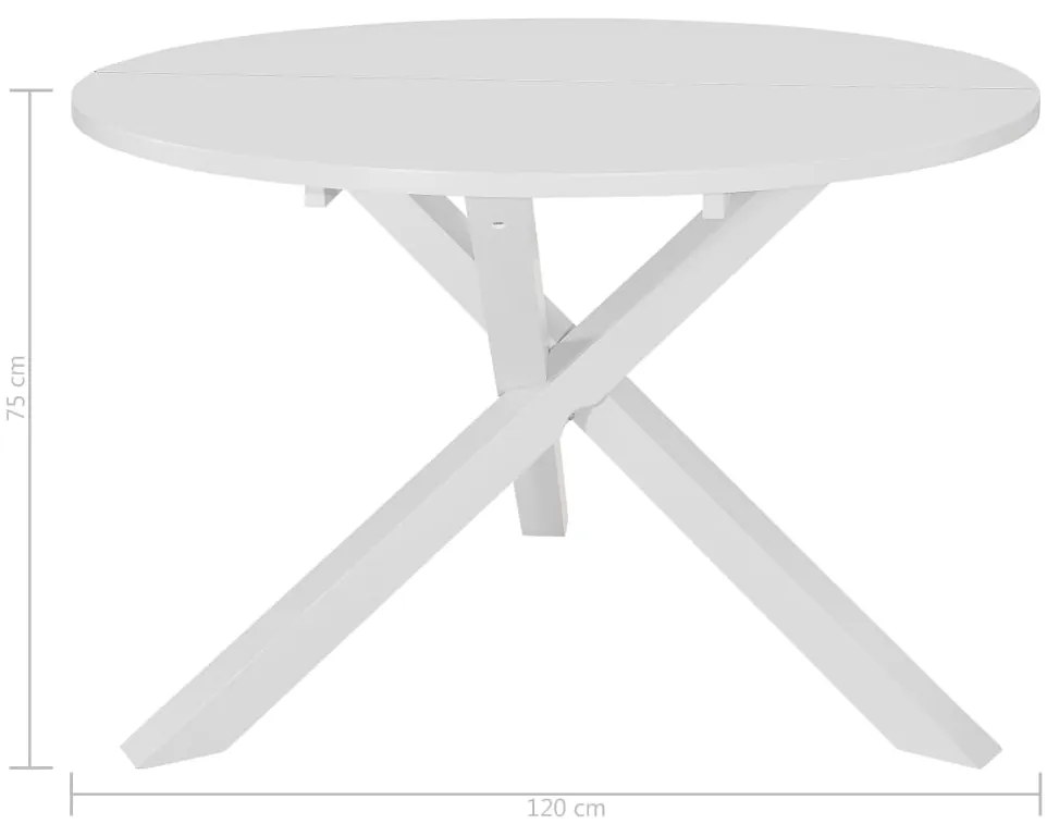vidaXL Τραπεζαρία Λευκή 120 x 75 εκ. από MDF