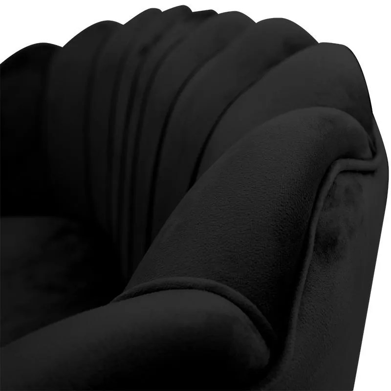 Καναπές 2θέσιος Daimon βελούδο μαύρο 134x70x77εκ 134x70x77 εκ.
