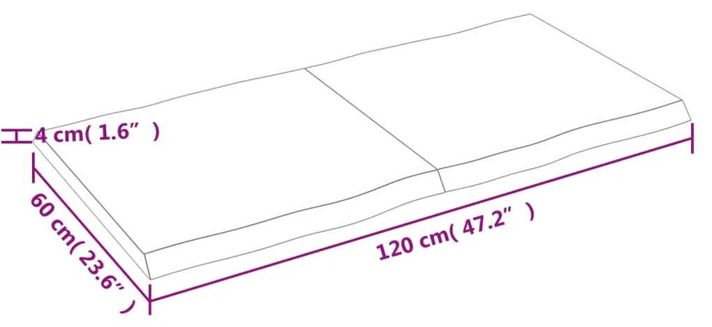 ΕΠΙΦ ΤΡΑΠΕΖΙΟΥ ΣΚ ΓΚΡΙ 120X60X4ΕΚ ΕΠ ΜΑΣΙΦ ΞΥΛΟ ΔΡΥΟΣ LIVE EDGE 364026