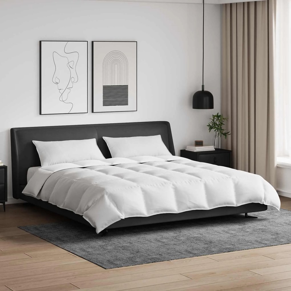 vidaXL Σετ Παπλωμάτων με μαξιλάρι 3 pcs Λευκό Φτέρος