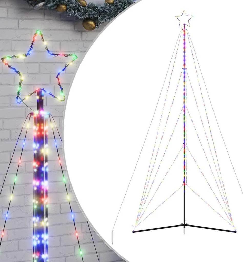 vidaXL Χριστουγεννιάτικο δέντρο LED 615 LED πολύχρωμα 404,5 εκ.