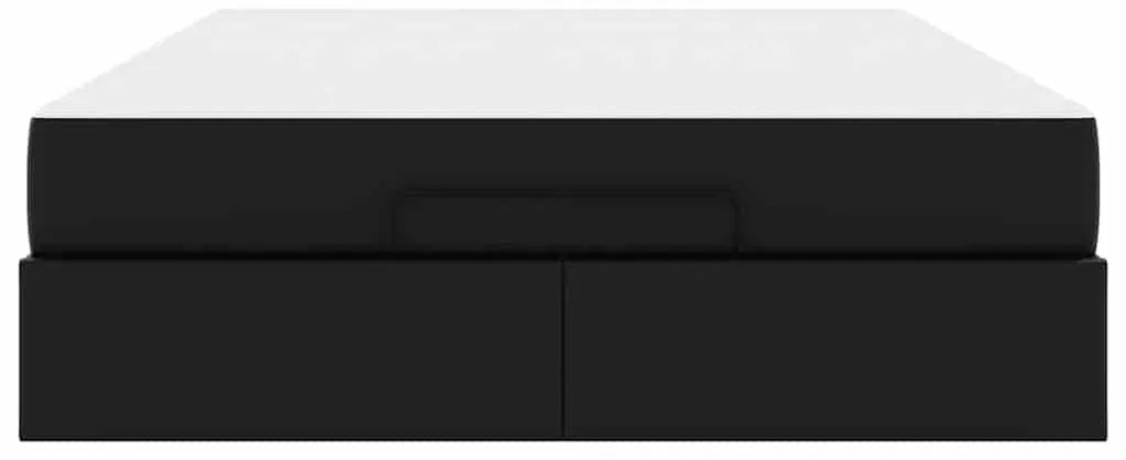 vidaXL Σκελετός κρεβατιού με στρώμα Μαύρο 140 x 200 cm Τεχνητό δέρμα