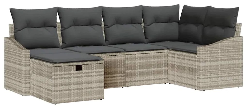vidaXL Σετ Καναπέ Κήπου με μαξιλάρι 6 pcs Ανοιχτό Γκρι, Γκρι