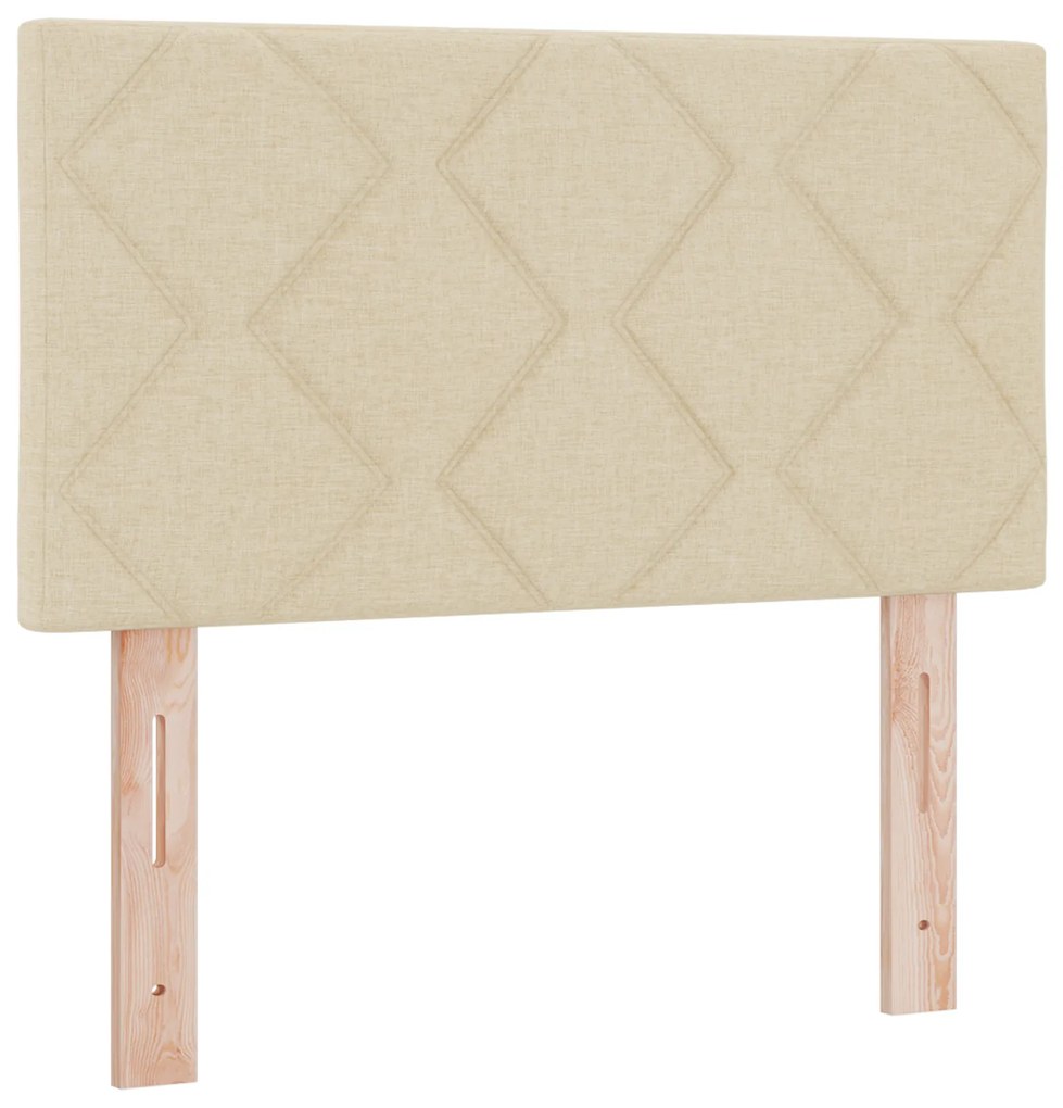 vidaXL Κρεβάτι Box Spring με Στρώμα, Κρεμ, 80 x 200 cm Ύφασμα