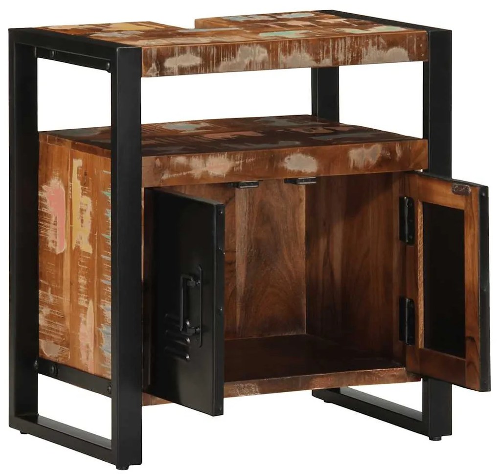vidaXL ντουλάπι νιπτήρα μπάνιου 55x35x60 cm στερεό ξύλο αναγεννημένο