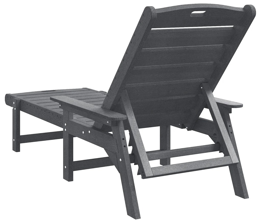 vidaXL Ξαπλώστρα Ανοιχτό γκρι 53x162x98.5 εκ. HDPE
