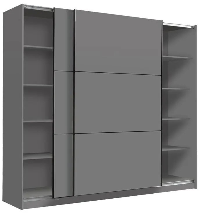 Ντουλάπα Sierra 220 Γκρί 217x62.5x210 εκ. 217x62.5x210 εκ.