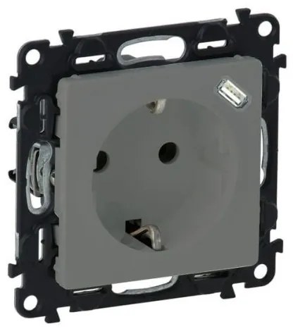 Πρίζα Σούκο με USB Τύπου C Αλουμίνιο Valena Life 753335 Legrand-753335-Αλουμίνιο 753335