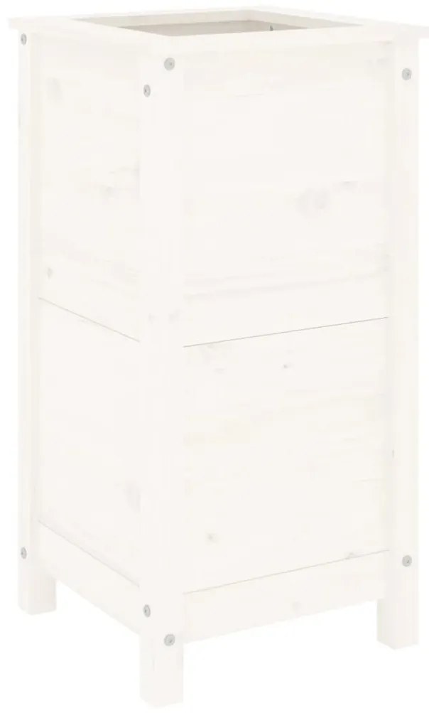 vidaXL Ζαρντινιέρα Λευκή 40 x 40 x 78 εκ. από Μασίφ Ξύλο Πεύκου