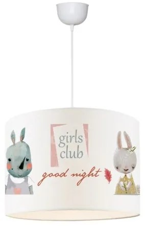 GIRLSCLUB 204-0010 Παιδικό Κρεμαστό Φωτιστικό Φιγούρα Μονόφωτο 1 x E27 IP20 Λευκό Ύφασμα-Μ28 x Π28 x Υ70cm Globostar-204-0010-Λε 204-0010