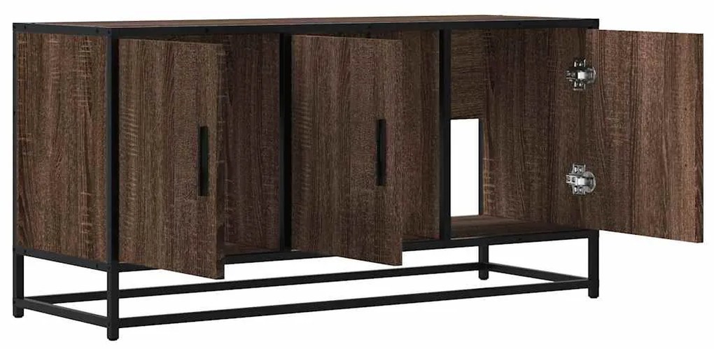 vidaXL Ντουλάπι τηλεόρασης καφέ δρυς 100x35x50 cm
