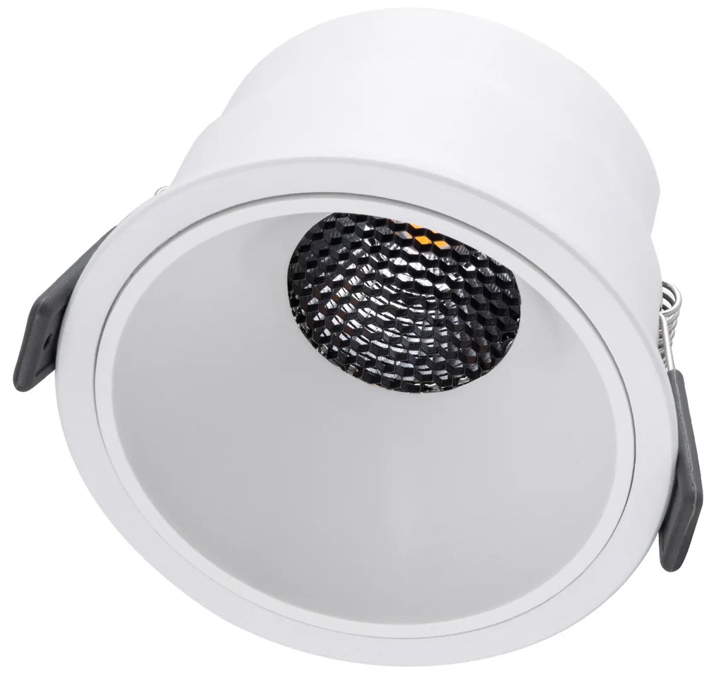 GloboStar® PLUTO-B 60260 Χωνευτό LED Spot Downlight TrimLess Φ10.4cm 15W 1950lm 38° AC 220-240V IP20 Φ10.4 x Υ6.5cm - Στρόγγυλο - Λευκό &amp; Anti-Glare HoneyComb - Φυσικό Λευκό 4500K - Bridgelux COB - 5 Years Warranty