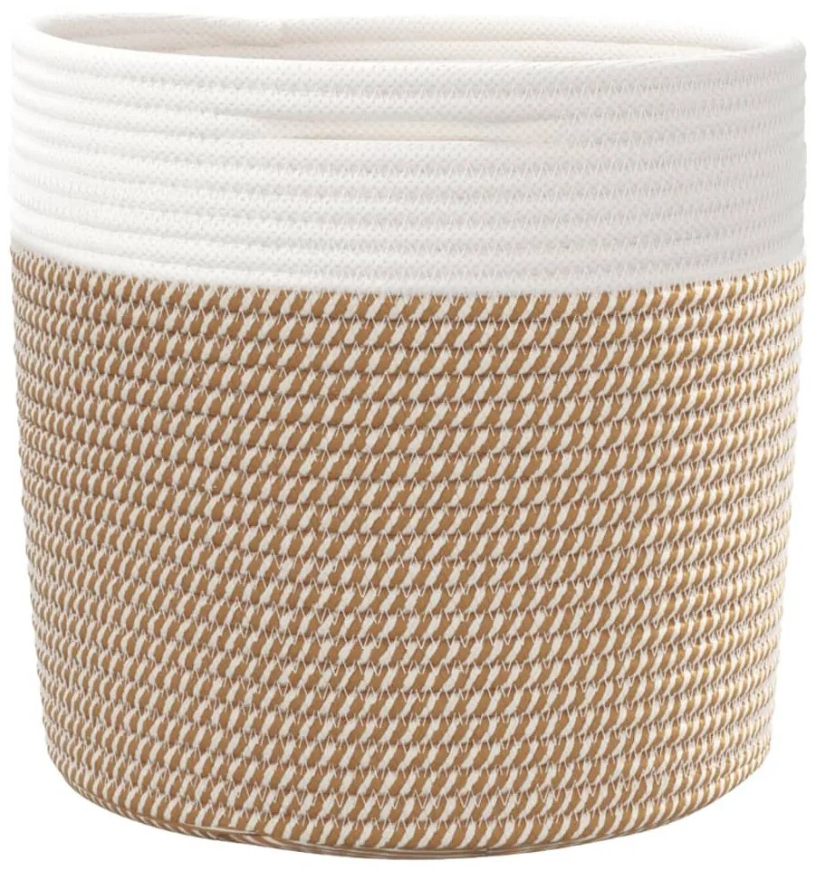 vidaXL Καλάθια Αποθήκευσης 2 Τεμ. Καφέ/Λευκό Ø28 x 28 εκ. Βαμβακερά