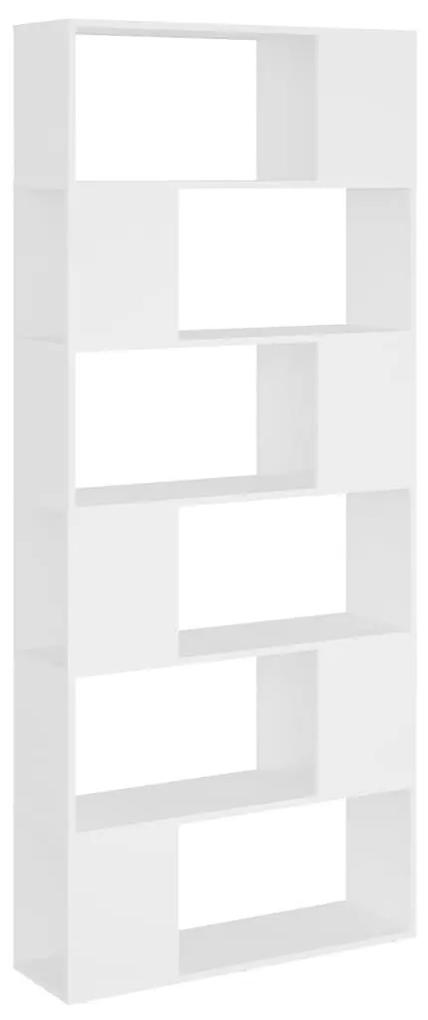 Βιβλιοθήκη/Διαχωριστικό Χώρου Λευκό 80x24x186 εκ. Μοριοσανίδα - Λευκό