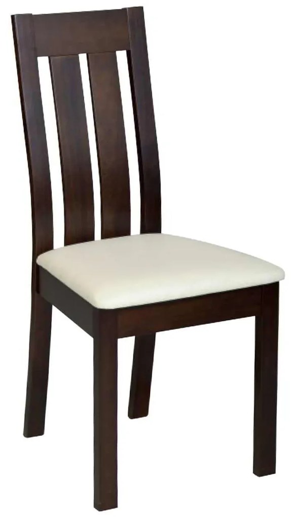 Καρέκλα Rego Οξυά Σκ.Kαρυδί/PVC Εκρού 45x52x97cm (Σετ 2 ΤΕΜ)