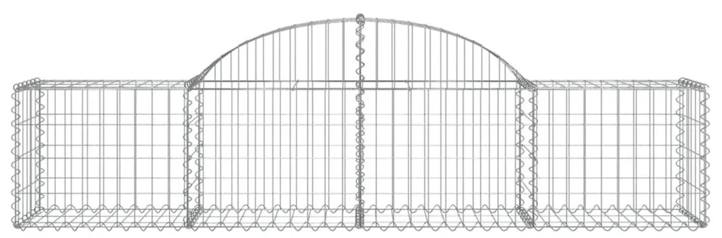 Συρματοκιβώτια Τοξωτά 12 τεμ. 200x50x40/60 εκ. Γαλβαν. Ατσάλι - Ασήμι