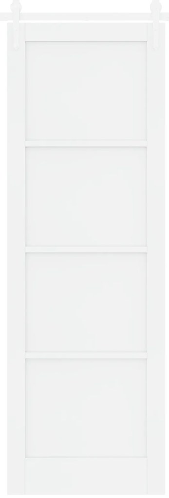 vidaXL Συρόμενη Πόρτα με Σετ Εξαρτημάτων Λευκή 78x232 εκ. Στερεό Ξύλο Πεύκου