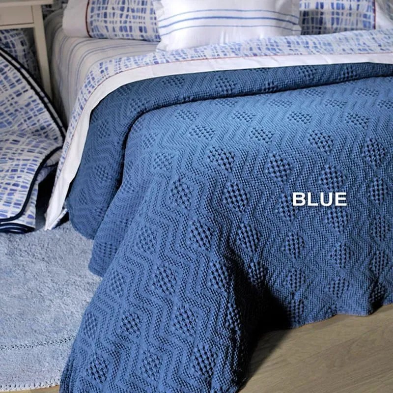 Κουβέρτα ΣΧ.871 Blue Down Town Queen Size 230x260cm 100% Βαμβάκι