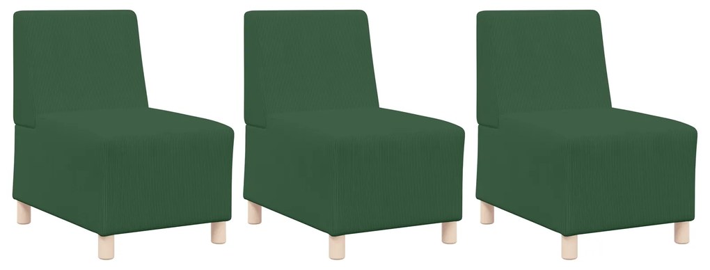 vidaXL Μοναδικός Καναπές χωρίς Χερούλια 3 pcs Πράσινο της Ζούγκλας