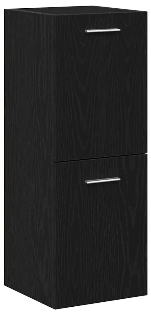 vidaXL Σετ Επίπλων Μπάνιου Επιτοίχιο 4 pcs Μαύρη Οξυά 30 x 30 x 130 εκ