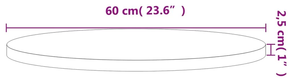 ΕΠΙΦΑΝΕΙΑ ΤΡΑΠΕΖΙΟΥ ΣΤΡΟΓΓΥΛΗ Ø60X2,5 ΕΚ. ΜΑΣΙΦ ΞΥΛΟ ΟΞΙΑΣ 355937