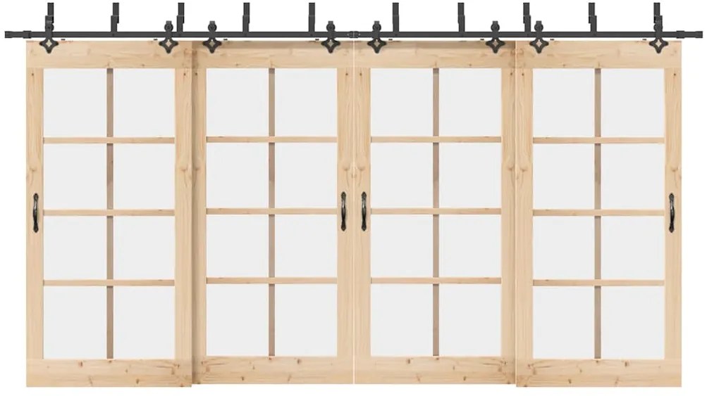 Μηχανισμός Συρόμενης Μεσόπορτας Μαύρος 427 εκ. Ατσάλινος