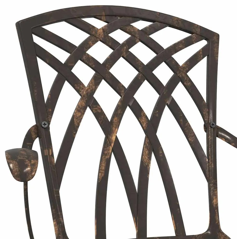 vidaXL Καρέκλα Κήπου 2 pcs Μπρονζέ 53 x 51 x 88.5 εκ. Αλουμίνιο