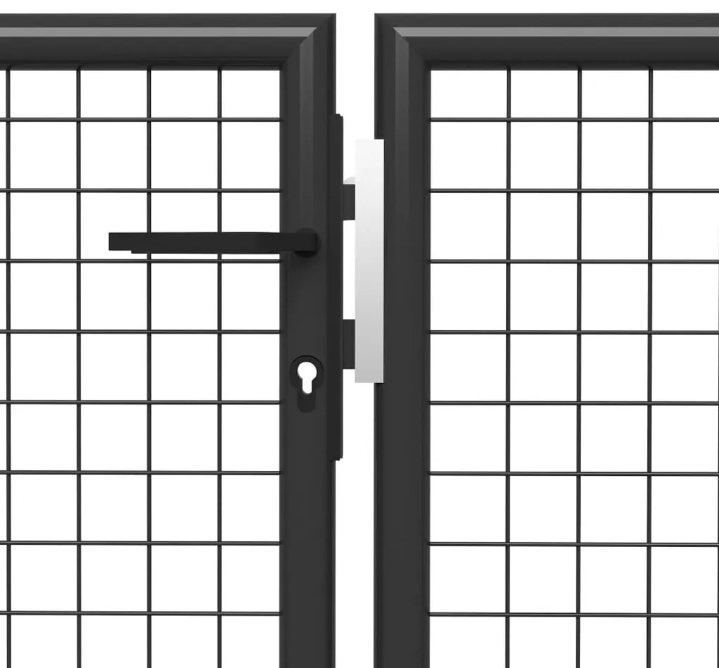 vidaXL Πόρτα Κήπου Ανθρακί 400x100 εκ. από Ατσάλι