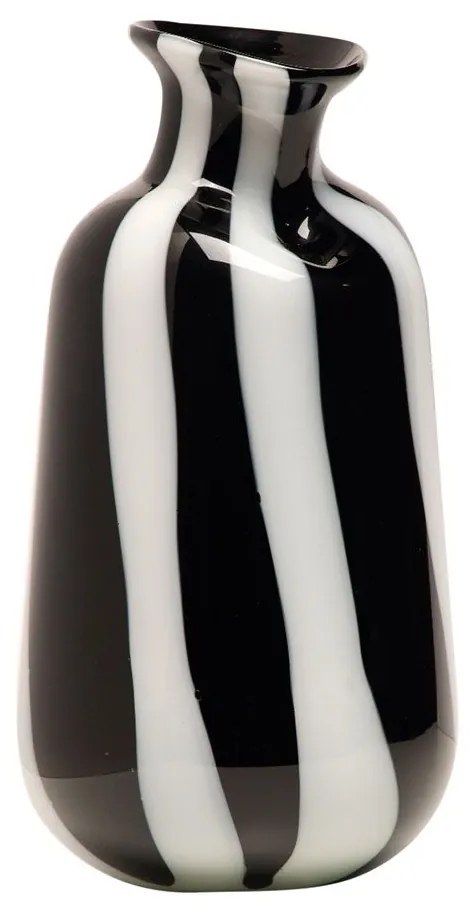 Βάζο Γυάλινο Vase 243 17x35cm Black-White Kentia Glass
