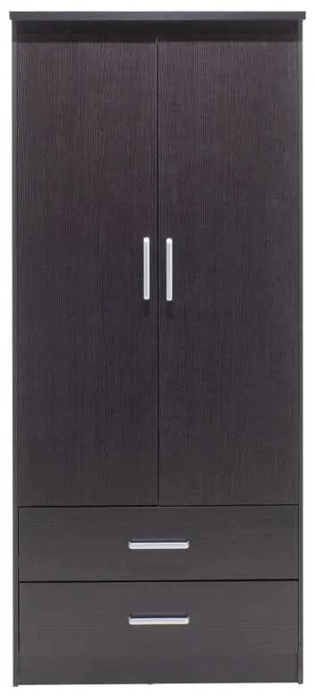 Ντουλάπα ρούχων δίφυλλη OLYMPUS pakoworld χρώμα wenge 81x57x183εκ