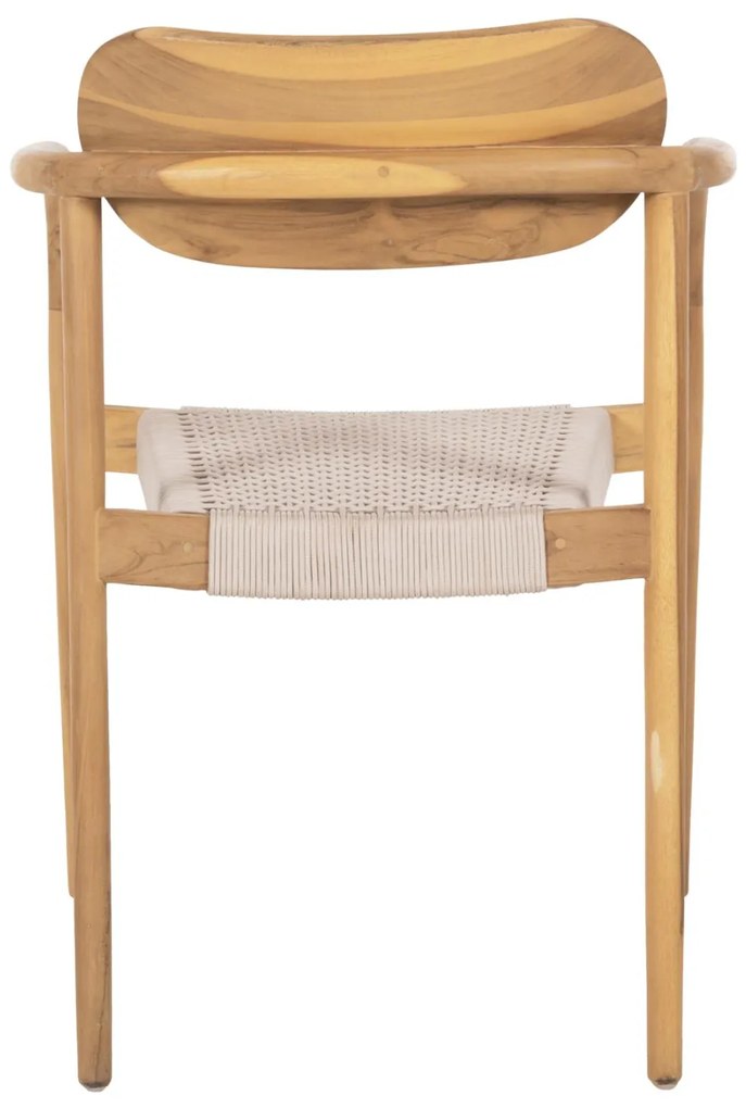 Πολυθρόνα OSLO Ξύλο Teak Φυσικό και Μπέζ Σχοινί 55x54x80Yεκ. 55x54x80 εκ.