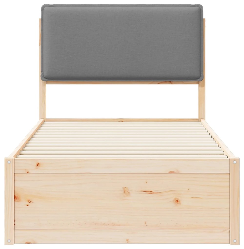 vidaXL Σκελετός Κρεβατιού με Επενδεδυμένο Κεφαλάρι Ανοιχτό γκρι