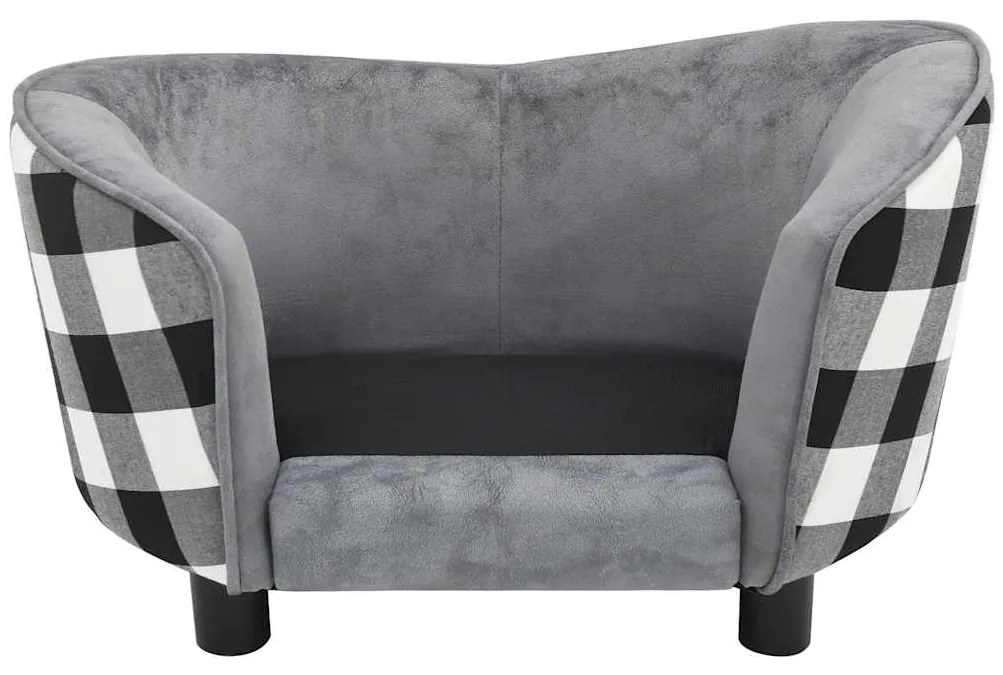vidaXL Καναπές - Κρεβάτι Σκύλου Γκρι 68 x 38 x 38 εκ. Βελουτέ