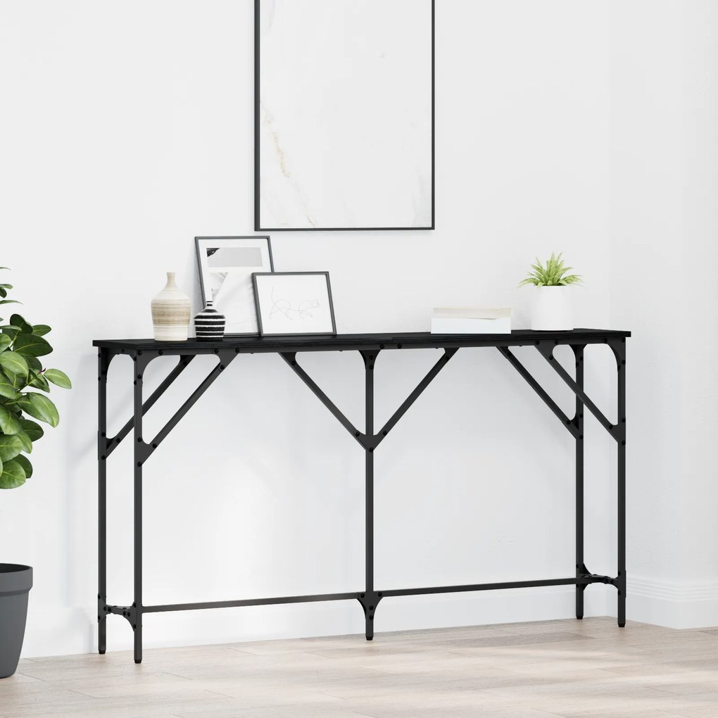 vidaXL Τραπέζι Κονσόλας Μαύρη Δρυς 140x23x75 εκ. Κατασκευασμένο Ξύλο