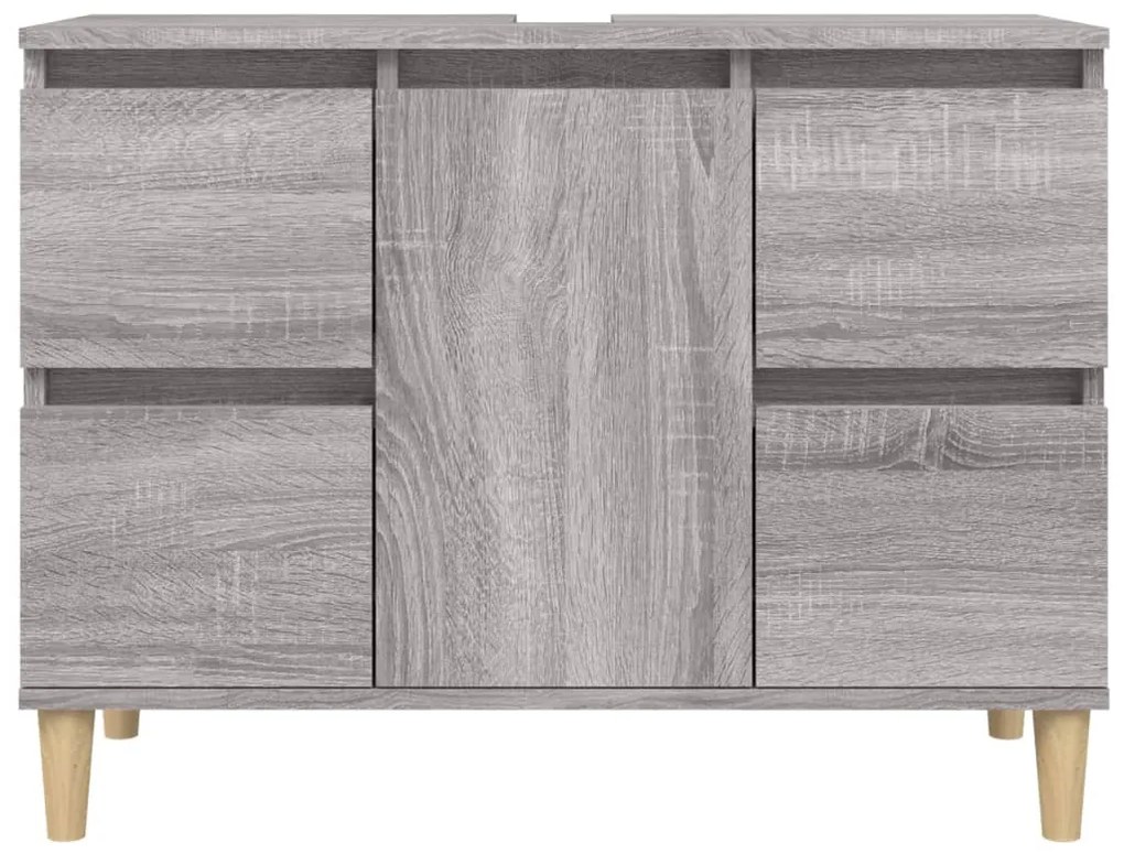 vidaXL Ντουλάπι Νιπτήρα Γκρι Sonoma 80 x 33 x 60εκ. Επεξεργασμένο Ξύλο