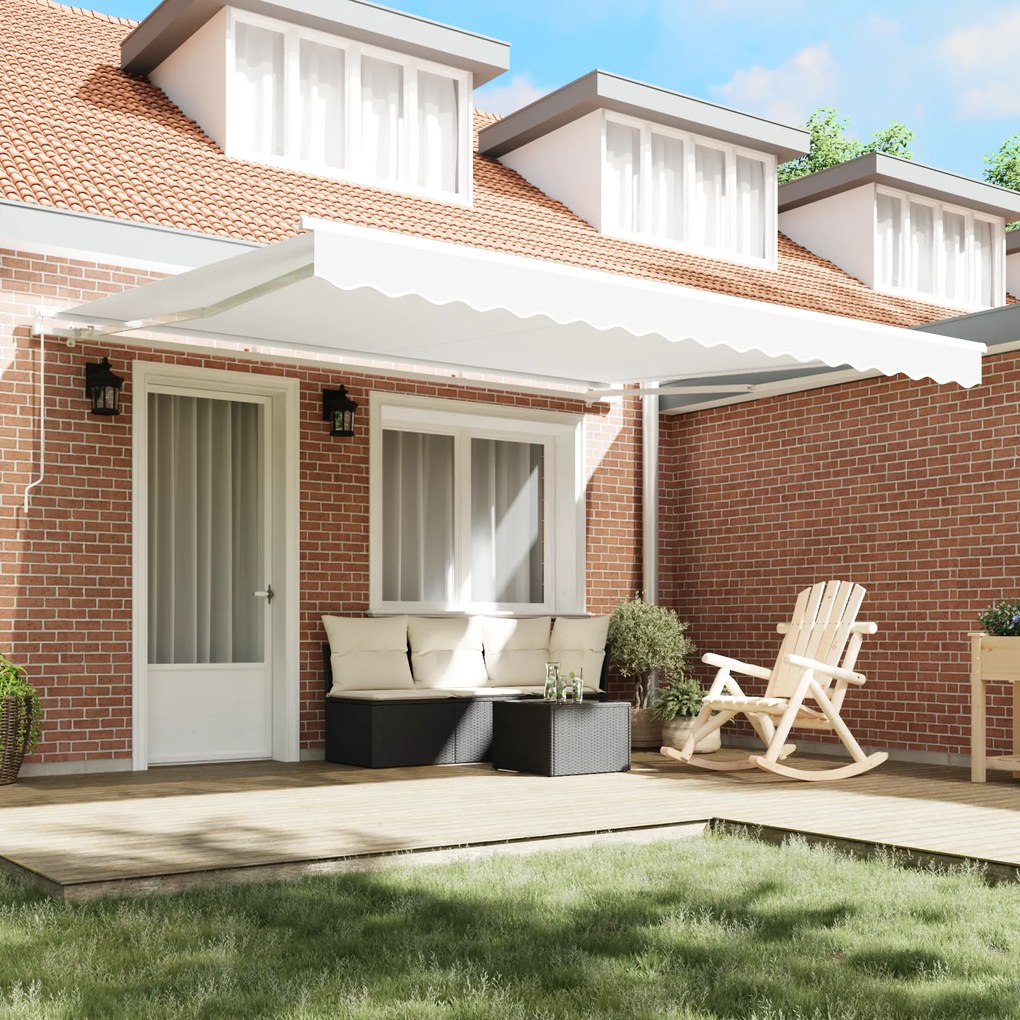 vidaXL Χειροκίνητη Ανασυρόμενη Τέντα Λευκή 400x300 cm