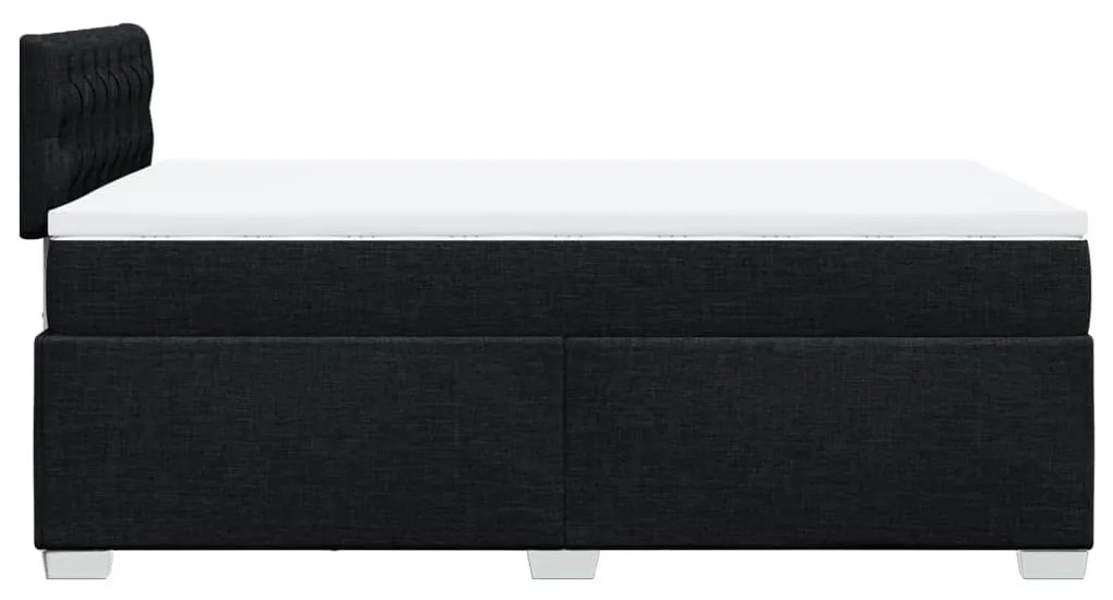 vidaXL Κρεβάτι Boxspring με Στρώμα Μαύρο 120x200 εκ. Υφασμάτινο