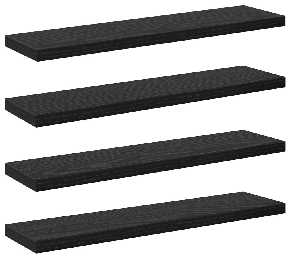vidaXL Ράφια Βιβλιοθήκης 4 τμχ Μαύρης Δρυς 40x10x1.5 εκ Επεξεργασμένο Ξύλο